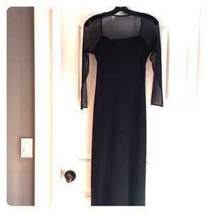 Black long sleeve dress with sheer sleeves